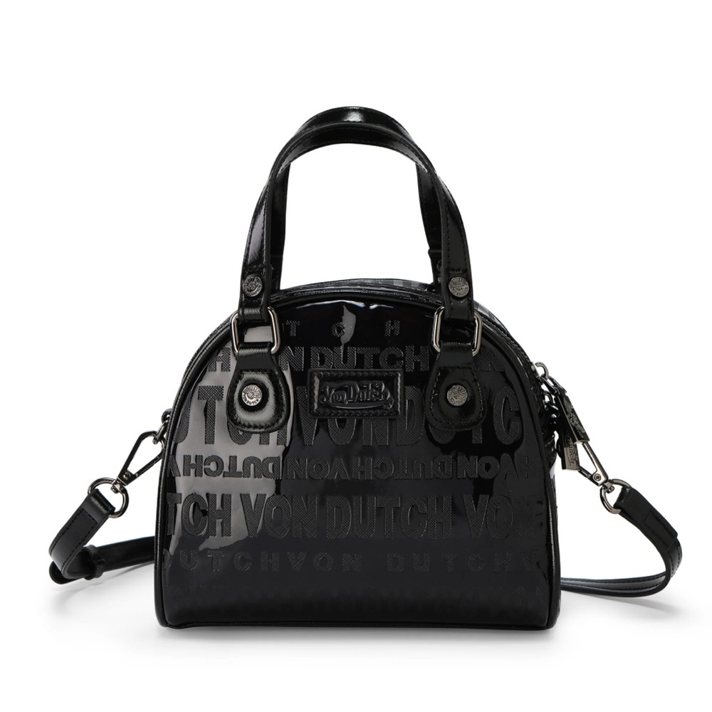 Von Dutch Glossy Black Handbag